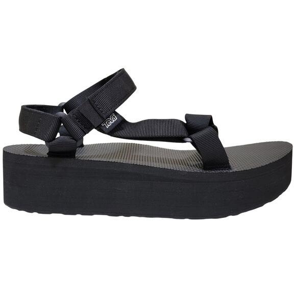 Teva Women Flatform Universal Platform Strappy Sandals Size US 11 Black/Black - Picture 2 of 5